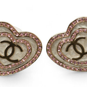 CHANEL Gold Heart Earrings